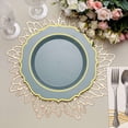 thumbnail image 2 of Efavormart 10 Pack | 10" Dusty Blue Plastic Dinner Plates Disposable Tableware Round With Gold Scalloped Rim for Wedding, Outdoor Receptions, Banquets, Holiday Dining, 2 of 11