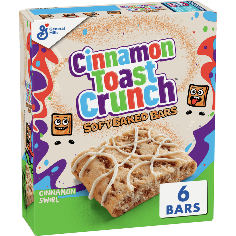 Cinnamon Toast Crunch Soft Baked Chewy Cereal Treat Bars, Snack Bars, 6 ...
