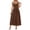 Brown, variant on Elara Women's Lace Up Long Dress Summer High Waistline Spaghetti Strap Dress