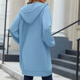 thumbnail image 6 of ClodeEU Zip Up Long Hoodies for Women,Fleece Long Sleeve Oversized Sweatshirt,Comfort Fall Jackets with Pockets Light Blue,Womens Plus M, 6 of 6