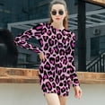 thumbnail image 3 of Leopard Light Purple Background Women's Long Sleeve Bodycon Dress Soft Stretchy For Everyday Wear And Special Occasions, 3 of 6
