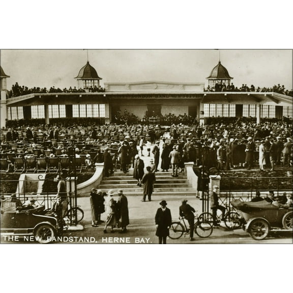24"x36" Gallery Poster, The Central Bandstand, Herne Bay, Kent, England 1924