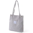 thumbnail image 1 of Qarigey Bolso de mano de pana para mujer, bolso de hombro ligero, reutilizable, de gran capacidad, para compras, Retro, informal, con correa Bolsas de mensajero y de hombro Gris claro, 1 of 6
