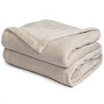 thumbnail image 1 of Effortless Bedding Oversized Plush Semi-Fitted Bed Blanket (California King, Sand Shell), 1 of 2