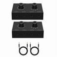 thumbnail image 1 of 2Pcs HIFI 4-Way Bi-Directional 3.5mm Stereo Audio Switcher with Mute Button for PC Headphones Speakers 4 Inputs 1 Output, 1 of 8