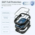 thumbnail image 3 of Goton 2 Pack Waterproof Case for Apple Watch Series 9 8 7 Screen Protector 41mm, Tempered Glass Hard PC Shockproof Cover Back Bumper for iWatch, 3 of 12