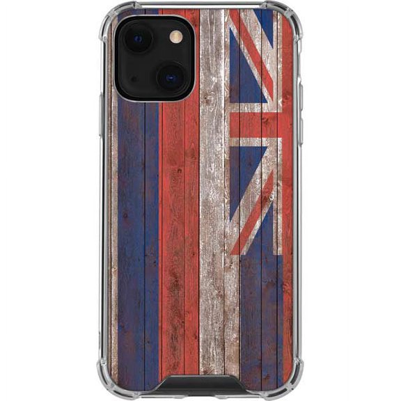 Skinit Countries of the World Hawaiian Flag Dark Wood iPhone 13 Clear Case