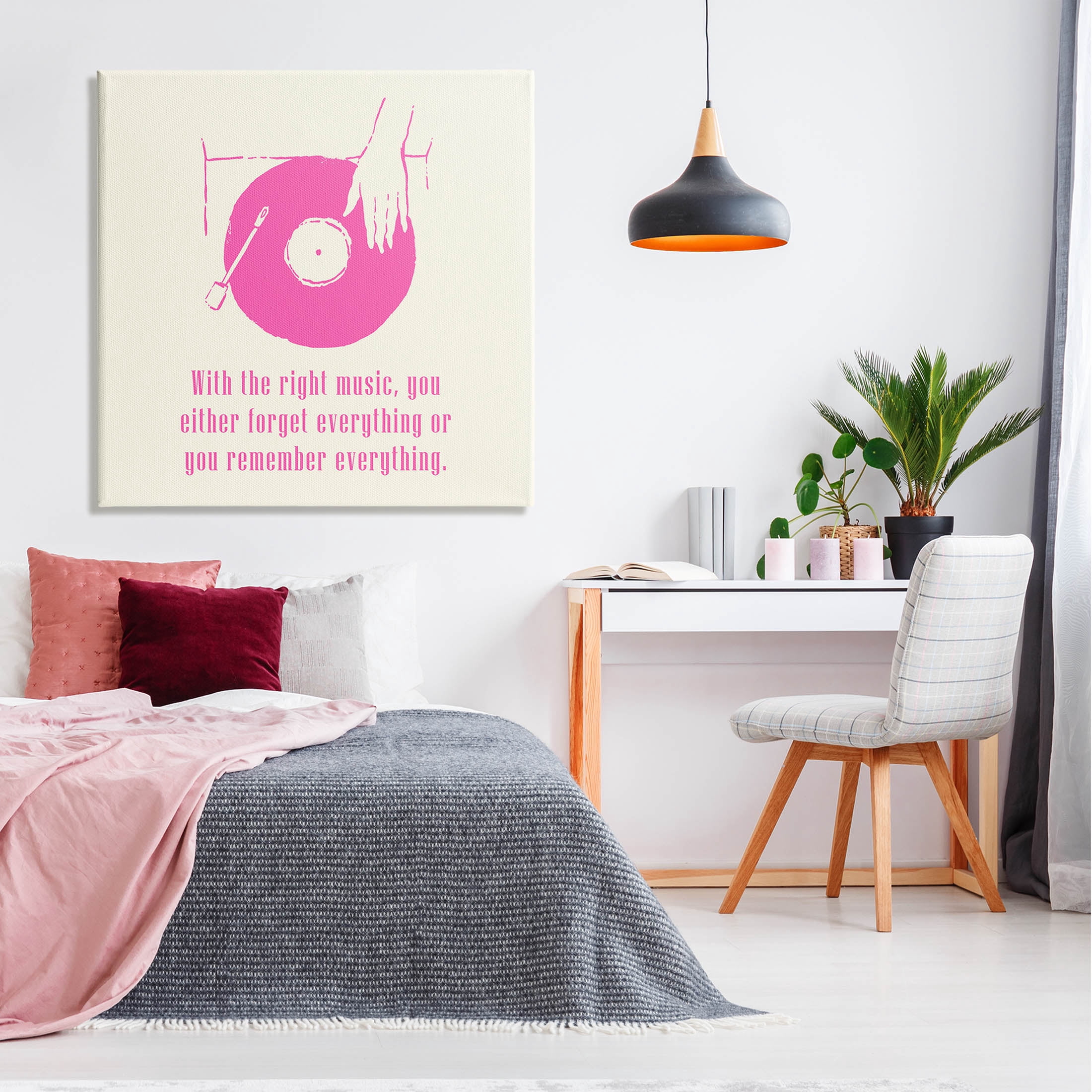 Stupell Industries With The Right Music DJ Turntable Graphic Art Gallery Wrapped Canvas Print Wall Art, Design by Melissa Wang
