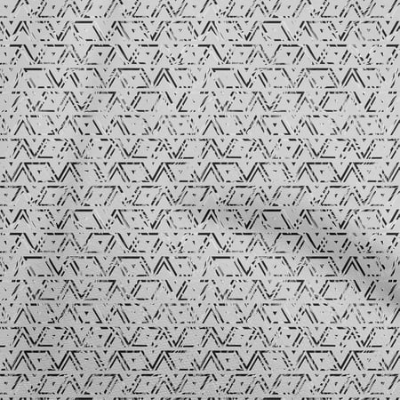 oneOone Cotton Poplin Twill Gray Fabric Geometric Sewing Material Print Fabric By The Yard 56 Inch Wide