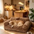 thumbnail image 4 of Pet Bed Washable Cushion, Cozy Elevated Sofa for Cats Small Dogs, Soft Cotton Cover Removable, Non Slip Base Indoor Living Room Bedroom Balcony Use, 4 of 6