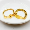 thumbnail image 4 of Uloveido Gold Plated His and Hers Square Heart Lock Bracelet Matching Bangles Set for Him and Her, Cuban Chain Bracelets for Couples Y853(gold), 4 of 7