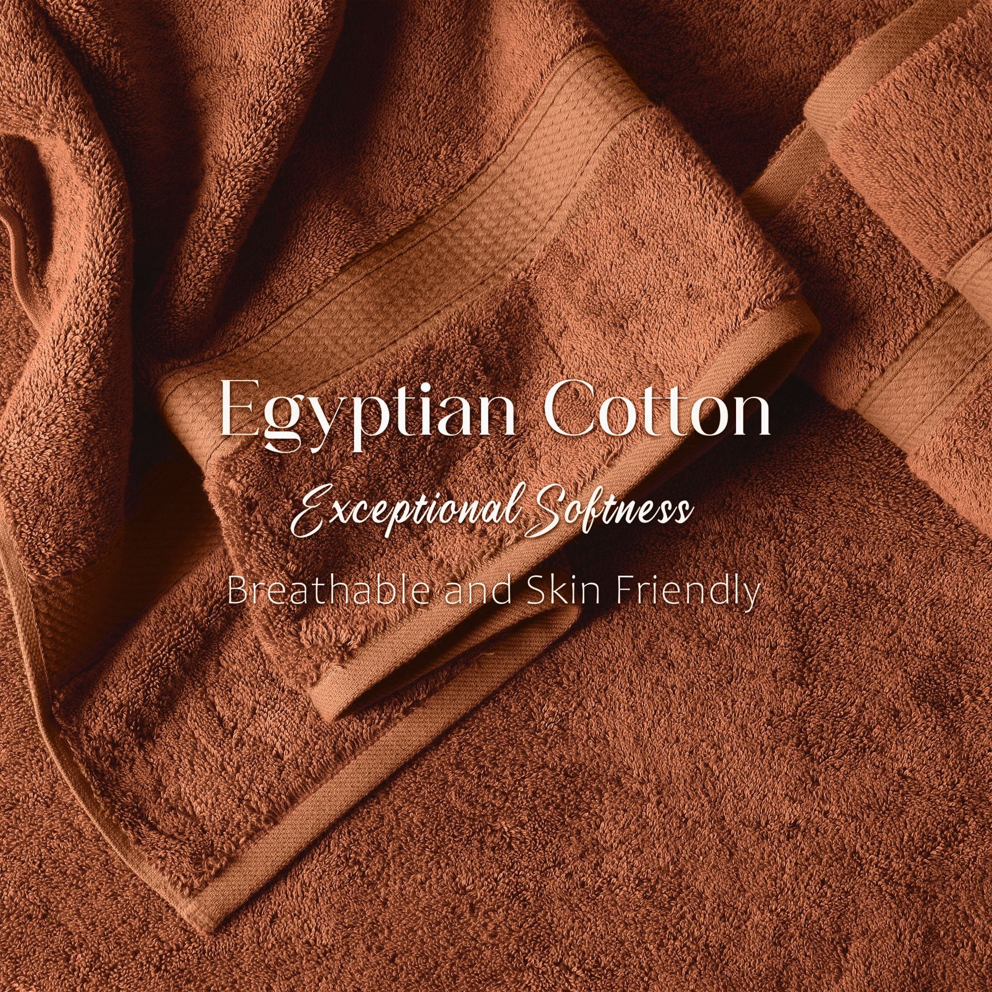Superior Egyptian Cotton Heavyweight 6-Piece Towel Set, Rust