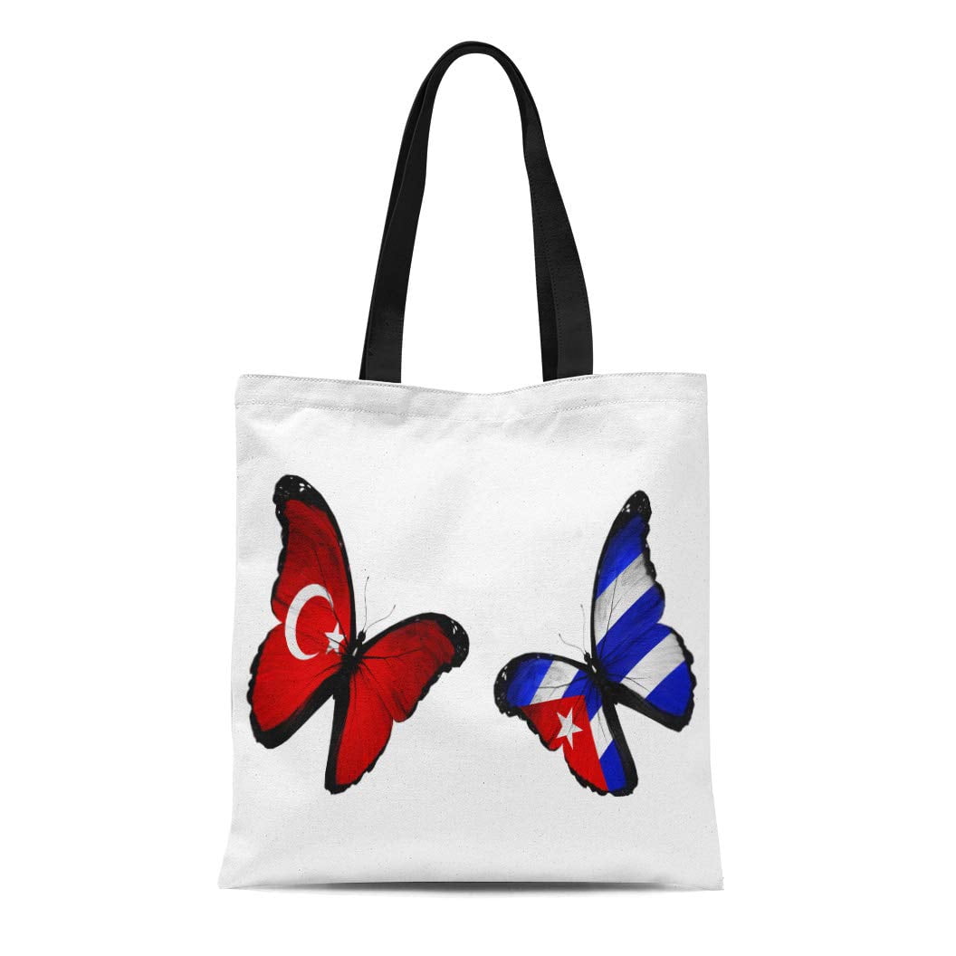 butterfly canvas tote bag
