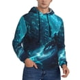 thumbnail image 2 of Pofeuu Futuristic Jet Ski Adventure Print Mens Casual Hooded Collar Drawstring Hoodies Pullover Sweatshirts Casual Long Sleeve Shirts-Medium, 2 of 7