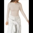 thumbnail image 1 of Camisetas Básicas de Cuello Redondo y Larga para Mujer, Corte Ajustado, Ropa Informal para Salir y Hacer Ejercicio, Camisetas de Punto Acanalado. Albaricoque S, 1 of 8