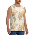 thumbnail image 2 of Haiem Men's Vintage World Map1 Print Tank Tops Summer Sleeveless Cut Off Workout T-Shirts Fitness Vest Athletic Undershirts-Medium, 2 of 8
