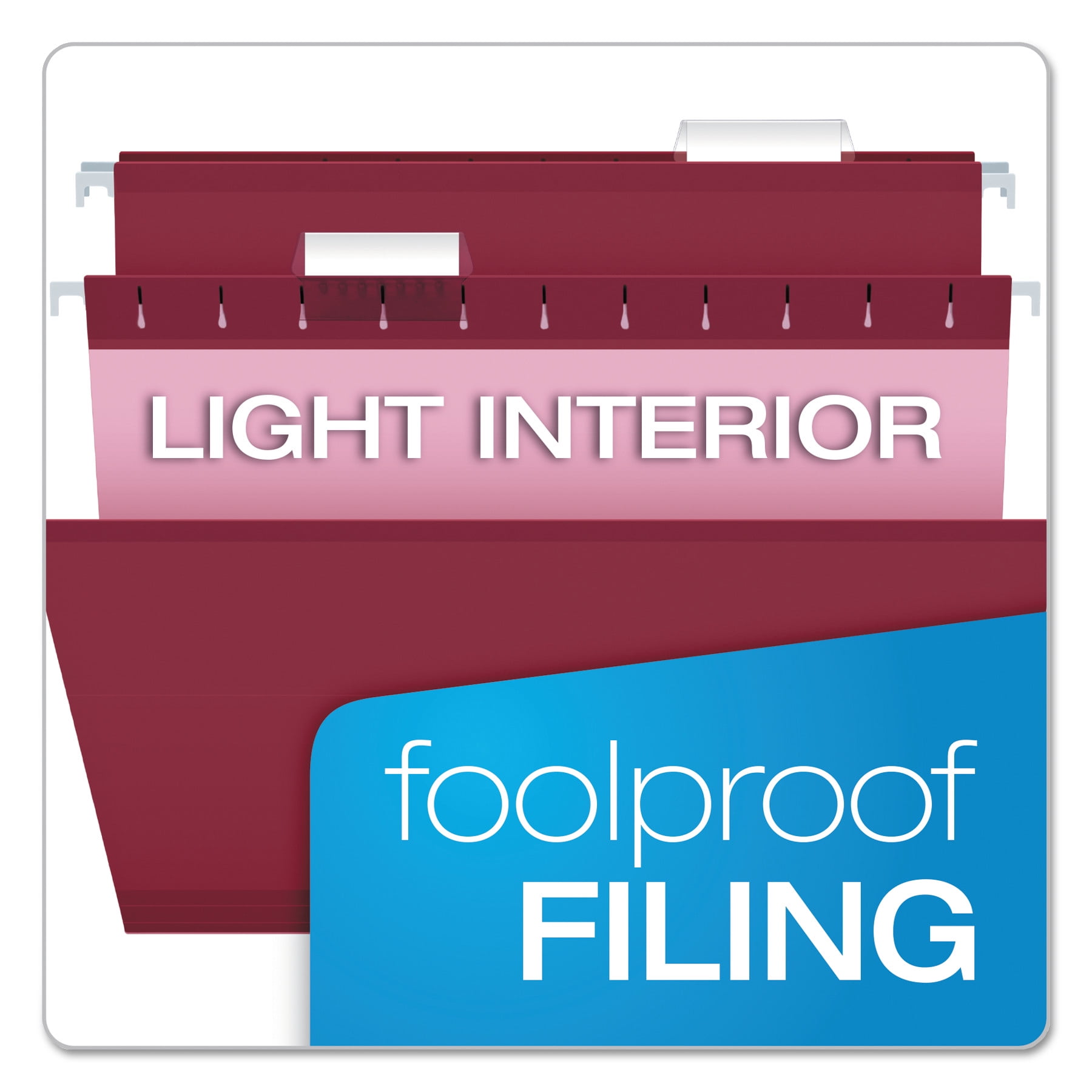 Pendaflex, PFX415315BUR, Reinforced Hanging Folders, 25 / Box, Burgundy