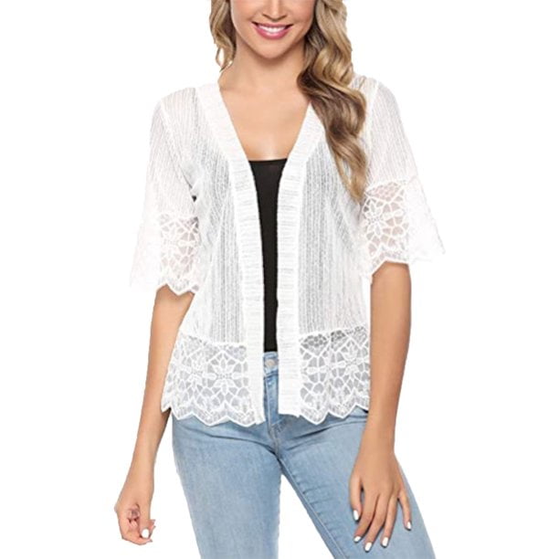 White sheer cover up jacket sale