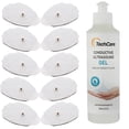 thumbnail image 1 of Electrodos de repuesto para estimulador muscular Tens Unit, 5 pares (10 unidades) con gel a base de agua (250 ml, 8,5 onzas líquidas), juego combinado, 1 of 5