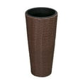 thumbnail image 3 of Noah Round Wicker Planter Tall Planter Decor Box for Outdoor Furnishings Versatile-2 Piece Set-Mocha, 3 of 10
