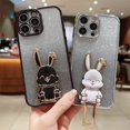 thumbnail image 4 of Para iphone 11 12 Mini Pro Max 12Pro Funda CNY 3D Lucky Rabbit Gradient Glitter Brillante Chapado TPU Soporte Cubierta, 4 of 4