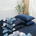 thumbnail image 5 of Dintszyayue Floral 7Pcs Comforter Set Queen,Navy Bed in a Bag Soft Bed Sheet Pillowcase Adult(90"x90"), 5 of 7