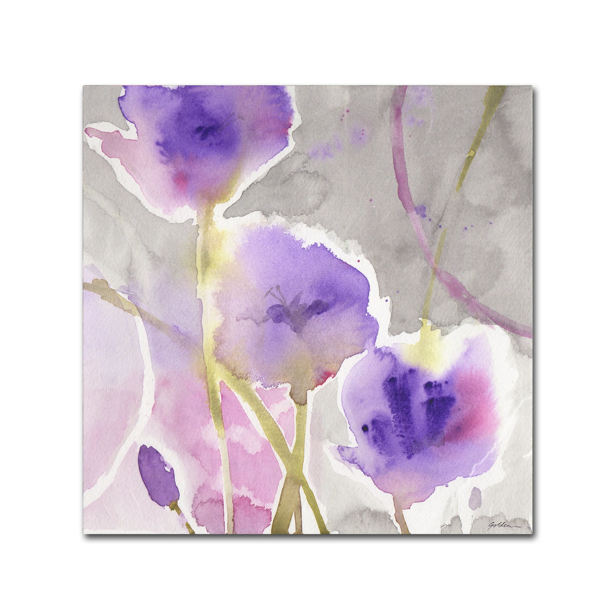 Trademark Fine Art "Deep Purple" Canvas Art by Sheila Golden