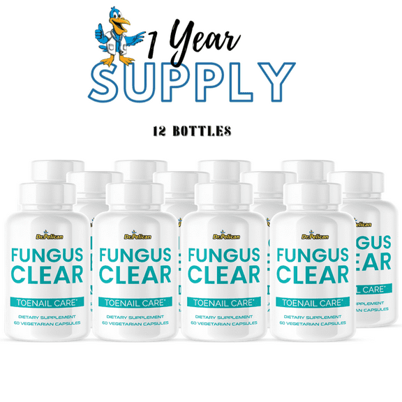 Fungus Clear- Skin & Nail Support- 12 Bottles- 720 Capsules- Dr. Pelican
