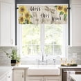 thumbnail image 2 of Sunflower Valances, Bless This Home Summer Sunflower Butterfly Dragonfly Vintage Rod Pocket Cafe Valance Short Window Curtains Valances for Kitchen, Bedroom, Living Room, 1 Panel, 54"X18", 2 of 5