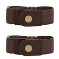 thumbnail image 2 of Visland  2Pcs/Set Women Men No Buckle Stretch Belt, Fashion Casual Metal Buckle Decor Cozy Faux Suede Elastic Waistbelt for Trousers Jeans Pants, 2 of 8