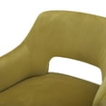 thumbnail image 4 of CHITA 26 in Swivel Counter Bar Stools Set of 2 with Open Contoured Back&Wood Legs, Velvet in Yellow, 4 of 8