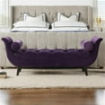 thumbnail image 6 of Alma Tufted Flared Arm Entryway Bench Purple, 6 of 11