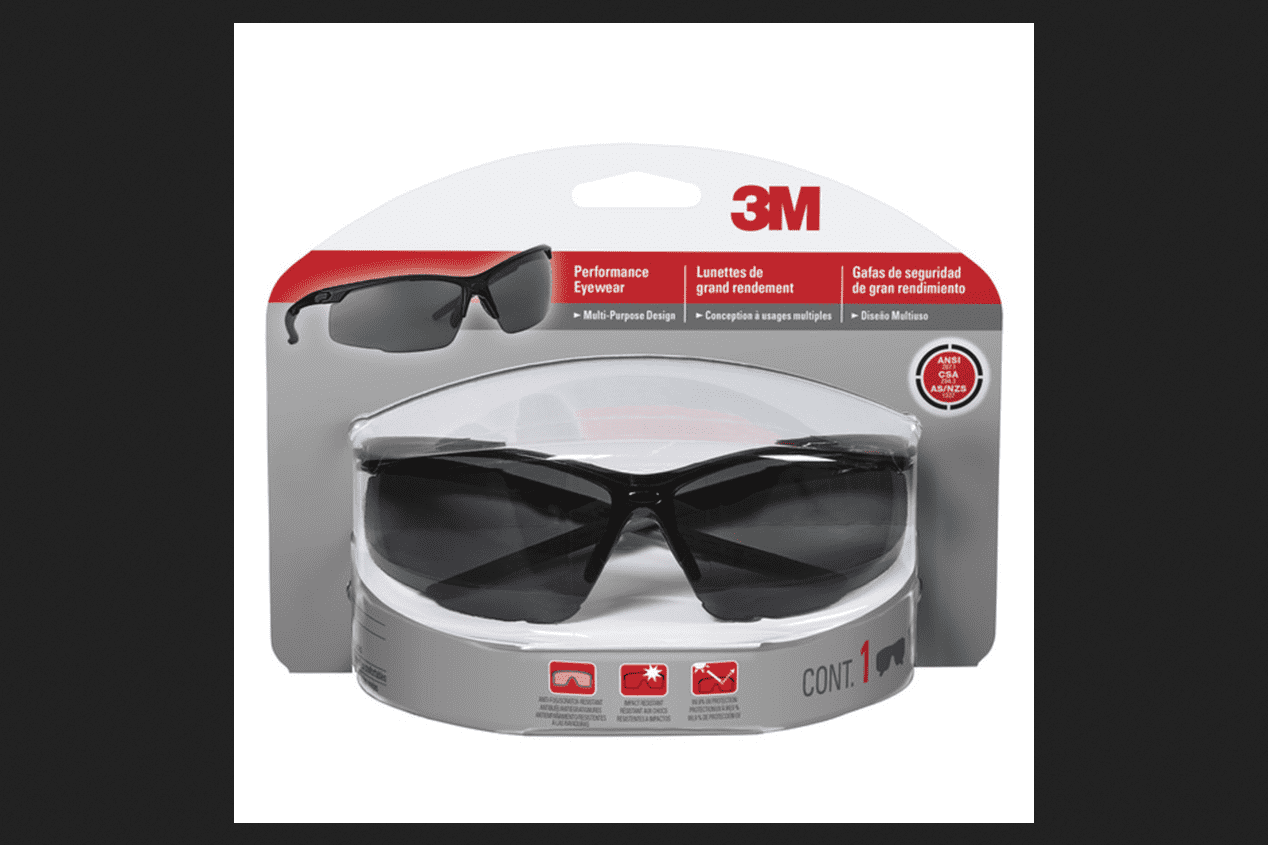 3M MultiPurpose Safety Glasses Antifog Gray Lens Black Frame Walmart