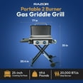 thumbnail image 4 of Razor Griddle GGC2030M 25" 2 Burner LP Propane Gas w/ Folding Shelf, Steel, 4 of 13