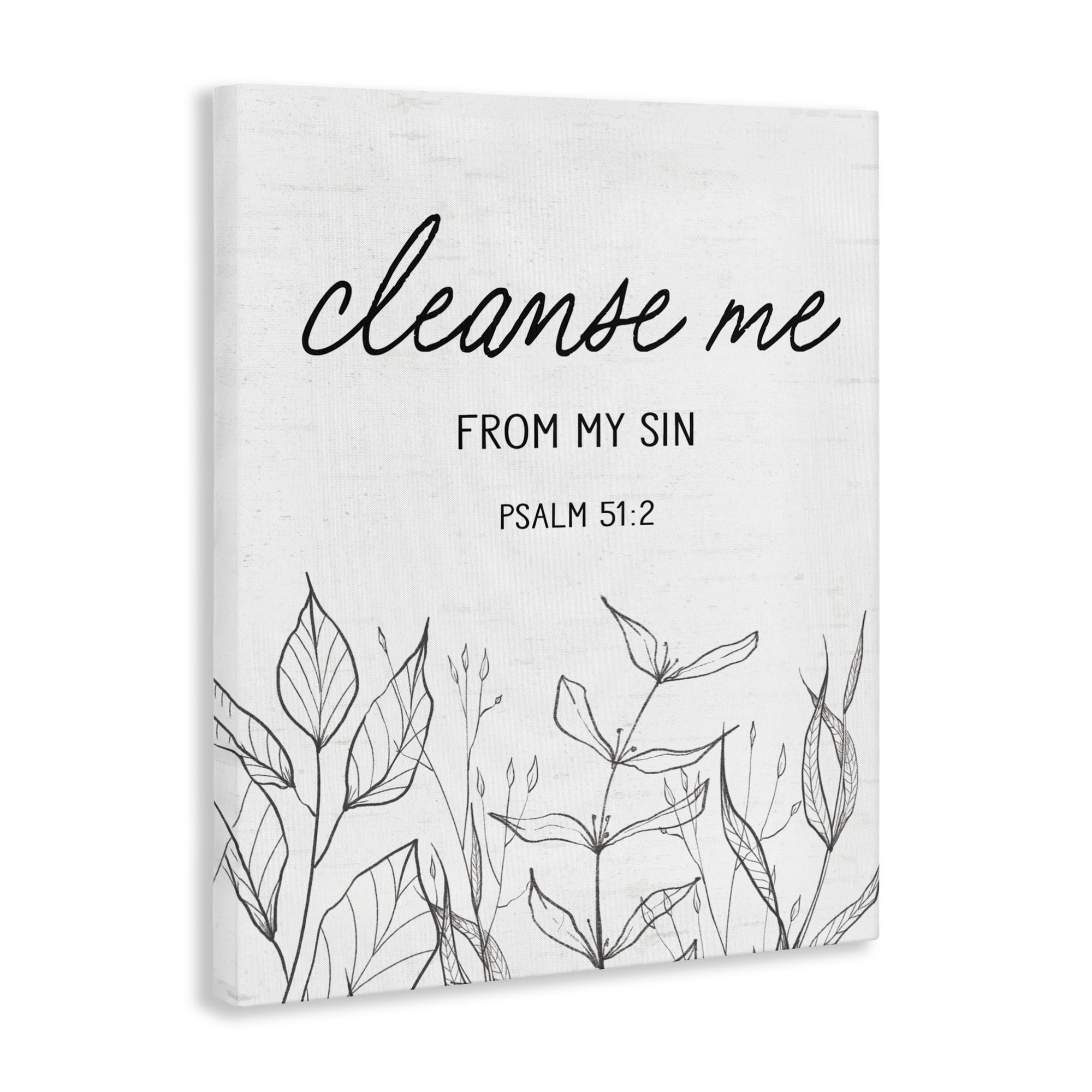 Cleanse Me From Sin Canvas Wall Art, design by Lettered and Lined
