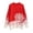 Red, variant on Herrnalise Women's Knitted Crop Tops Long Sleeved Round-neck Christmas Solid Color Sweater Casual Pullover Top Pullover Jumper Sweaters
