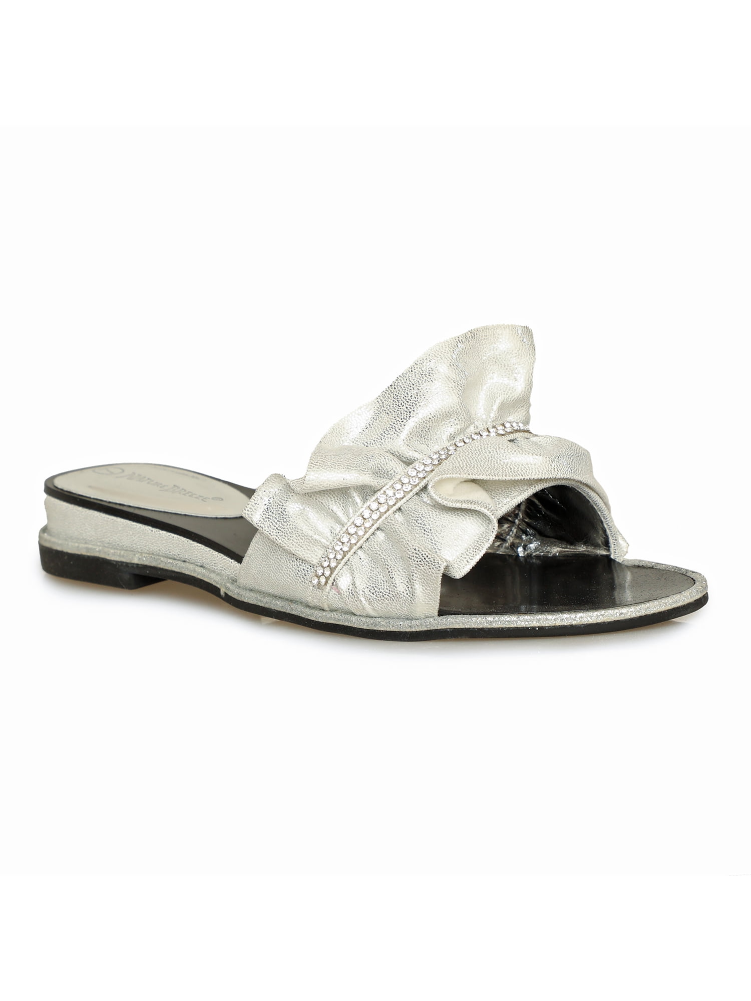womens silver flat dress sandals