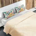 thumbnail image 5 of Yayeee Pillowcase King Size Set of 2 Satin Wrinkle Resistant Pillow Case, Yellow Floral Wave, 5 of 8