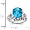 thumbnail image 2 of Primal Silver Sterling Silver Rhodium Checker-Cut Blue Topaz and Diamond Ring, 2 of 4