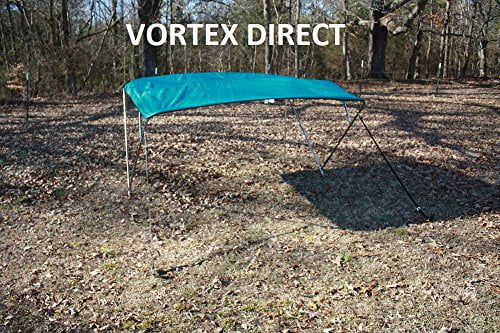 New TEAL AQUA STAINLESS STEEL FRAME VORTEX 4 BOW PONTOON DECK BOAT BIMINI TOP 8' LONG, 79-84" WIDE (FAST SHIPPING... by VORTEX DIRECT