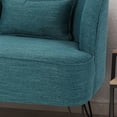thumbnail image 4 of Noble House Milan Modern Fabric Loveseat with Hairpin Legs, Teal, 4 of 7