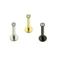 thumbnail image 1 of Labret Stud Push-In 16G Surgical Steel With Press Fit Jeweled, 1 of 1