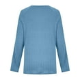 thumbnail image 4 of MELDVDIB Womens Sweater Knit Fall Winter Solid Color Long Sleeve Loose Pullover Tops Trendy Casual Stretch Comfy Crewneck Lounge Outfit Sky Blue XL, 4 of 7