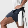 thumbnail image 4 of Besolor Men's Athletic Shorts Mesh Breathable Quick Dry Lightweight Workout Gym Shorts with Zipper Pockets, 4 of 8
