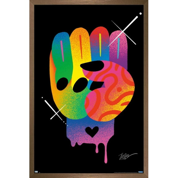 Jason Naylor - Fist of Color Wall Poster, 22.375" x 34", Framed
