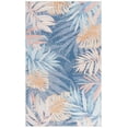 thumbnail image 2 of SAFAVIEH Malibu Daffodil Leaves Polyester Machine Washable Area Rug, Blue/Light Blue, 9' x 12', 2 of 12