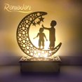 thumbnail image 2 of LED Eid Ramadan Hollow Decorations Openwork Carving Wooden Light Durable Table Light Crafts, 2 of 5
