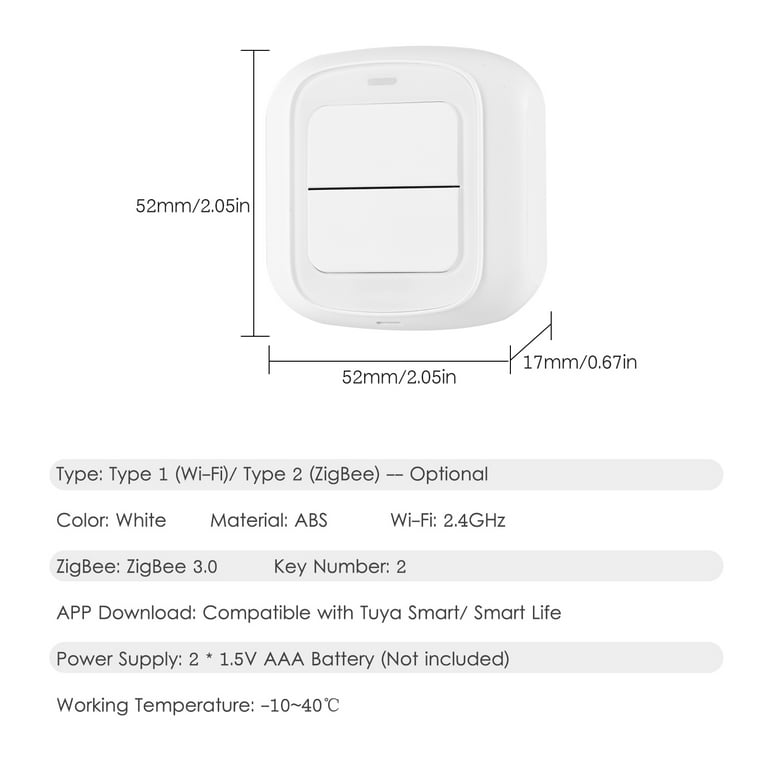 Tuya Smart Zigbee Switch Push Button One Key Control Scene Wireless Smart  Life Remote Controller Home Automation Switch