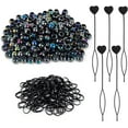 thumbnail image 1 of , Pack of 405 Pony Beads Set Hair Beads Kit Including 5 Pieces Quick Beader 200 Pieces Plastic Pony Beads 200 Pieces Mini Rubber Bands for Women Girls Hair Braids Crafts Supplies, 1 of 5