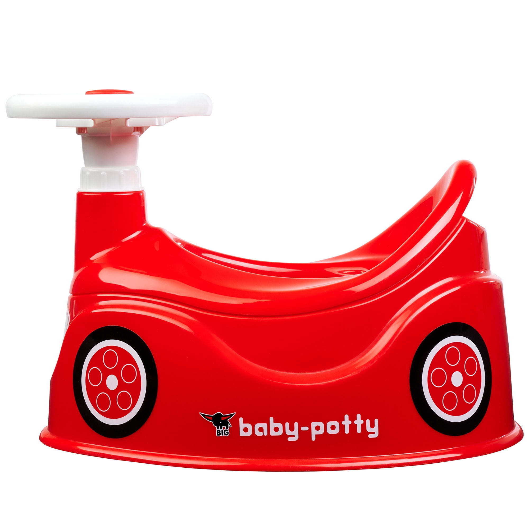 BIG: Baby Potty - Red - Training Toilet In Fun Bobby Car Design, Steering Wheel, Comfortable Seat, Easy-Clean Insert, Development Tool, Toddlers 18mo+